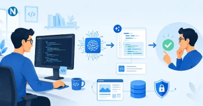Developer reviewing AI-generated code before approving it