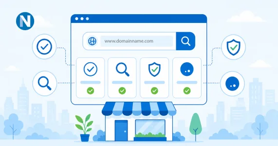 Business domain name options being checked before registration
